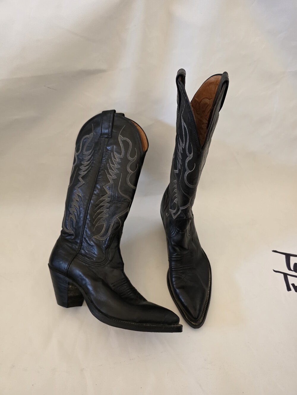 Vintage Rare Nocona Embroided Women's Heeled Cowboy Boots 5 1/2 B